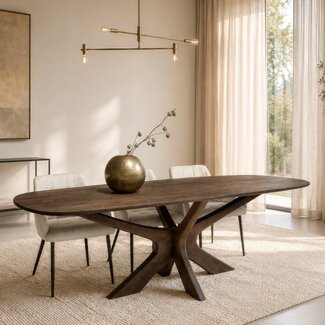 Brix Eetkamertafel Brix Montreaux Bruin 250cm