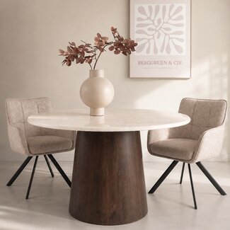 Brix Eetkamertafel Brix Bottecino Rond 130cm