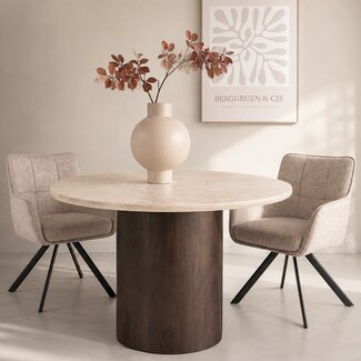 Brix Eetkamertafel Brix Bottecino Rond 120cm