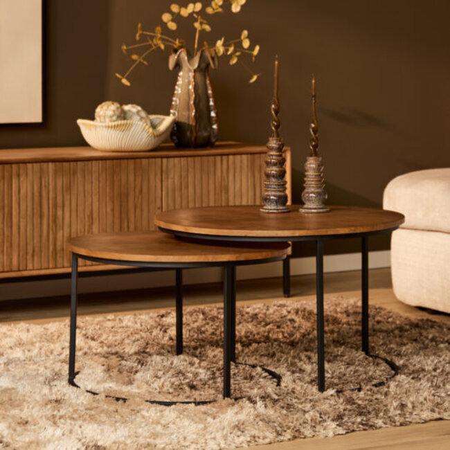Starfurn Salontafel Madison Natural 70 cm – Set van 2