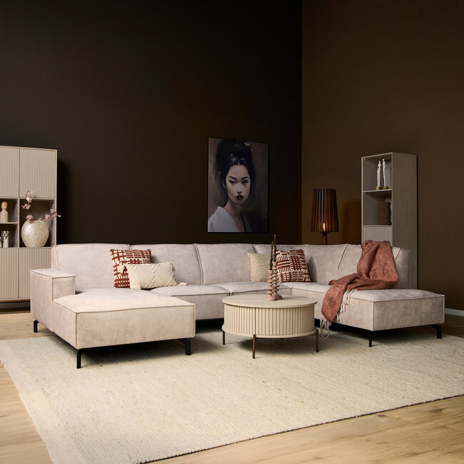 MySofa Floris U-Bank Velvet Beige