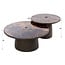WoonStijl Salontafel Empera Rond Set van 2 Keramiek Dark Emperador