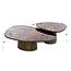 WoonStijl Salontafel Empera driehoekig set van 2 Keramiek dark emperador