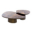 WoonStijl Salontafel Empera driehoekig set van 2 Keramiek dark emperador