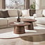 WoonStijl Salontafel Mova rond set van 2 Massief acacia bruin