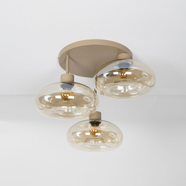 WoonStijl Plafondlamp Serene 3-lichts Beige