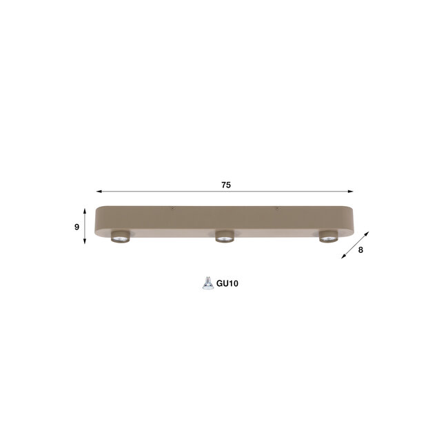 WoonStijl Plafondlamp Bar 3-lichts / Beige