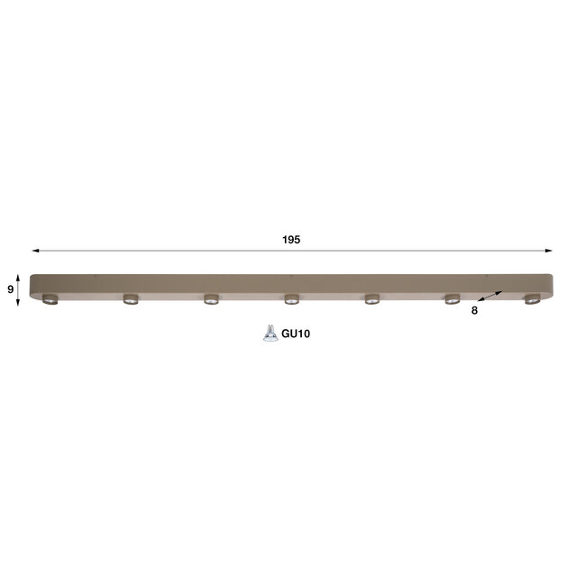 WoonStijl Plafondlamp Bar 7-lichts Beige