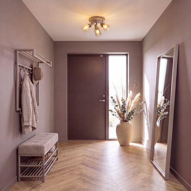 WoonStijl Plafondlamp Sepiora rond 3-lichts Beige