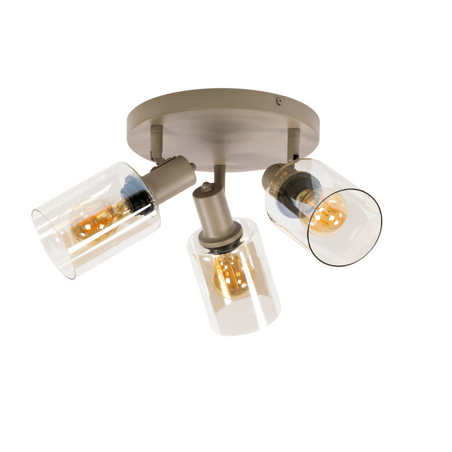 WoonStijl Plafondlamp Sepiora rond 3-lichts Beige