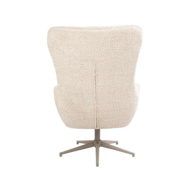 Label51 Draaifauteuil Cute + Hocker | Naturel Sweet | Taupe Metaal