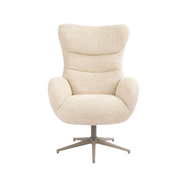 Label51 Draaifauteuil Cute + Hocker | Naturel Sweet | Taupe Metaal