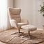 Label51 Draaifauteuil Cute + Hocker | Naturel Sweet | Taupe Metaal
