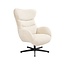 Label51 Draaifauteuil Cute + Hocker | Naturel Sweet | Zwart Metaal