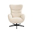 Label51 Draaifauteuil Cute + Hocker | Naturel Sweet | Zwart Metaal