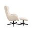 Label51 Draaifauteuil Cute + Hocker | Naturel Sweet | Zwart Metaal