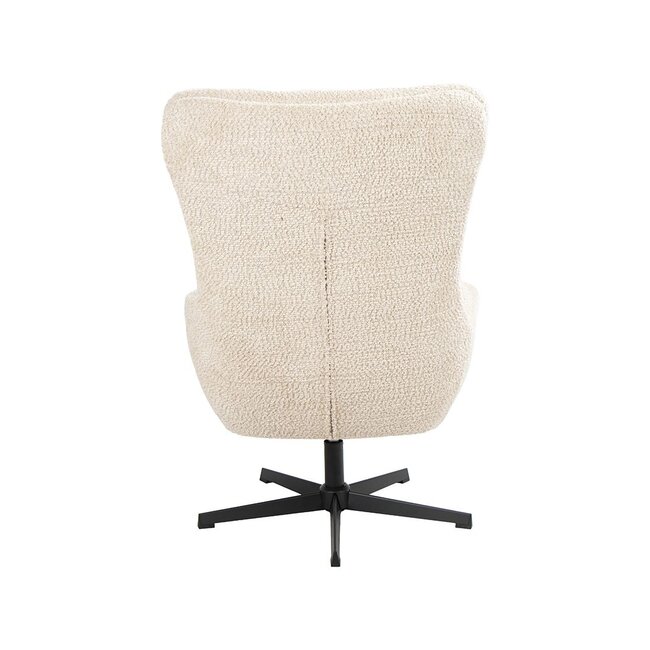 Label51 Draaifauteuil Cute + Hocker | Naturel Sweet | Zwart Metaal