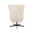 Label51 Draaifauteuil Cute + Hocker | Naturel Sweet | Zwart Metaal