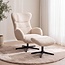 Label51 Draaifauteuil Cute + Hocker | Naturel Sweet | Zwart Metaal