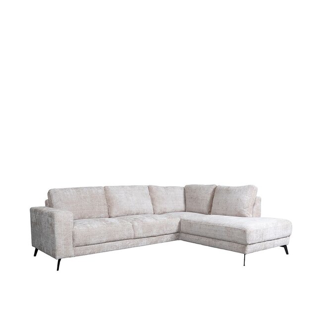 Label51 Hoekbank Luxor Rechts | Naturel Marbella | Zwart Metaal
