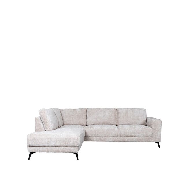 Label51 Hoekbank Luxor Links | Naturel Marbella | Zwart Metaal