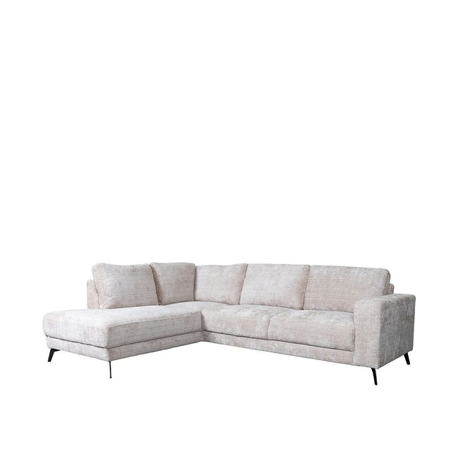 Label51 Hoekbank Luxor Links | Naturel Marbella | Zwart Metaal