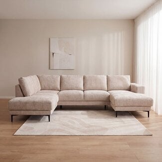 Label51 U bank Luxor Links | Naturel Marbella | Zwart Metaal