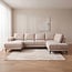 Label51 U bank Luxor Rechts | Naturel Marbella | Zwart Metaal