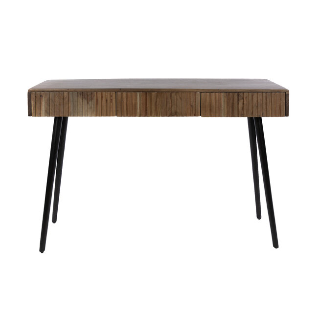 WoonStijl Haltafel / kaptafel Curve 3 lades Acacia Bruin.