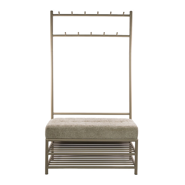 WoonStijl Garderobebank Luno 6+5 haken Beige