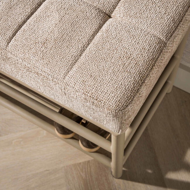WoonStijl Garderobebank Luno 6+5 haken Beige