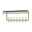 WoonStijl Kapstok Terra roede en hoedenplank 2x7 haken Beige