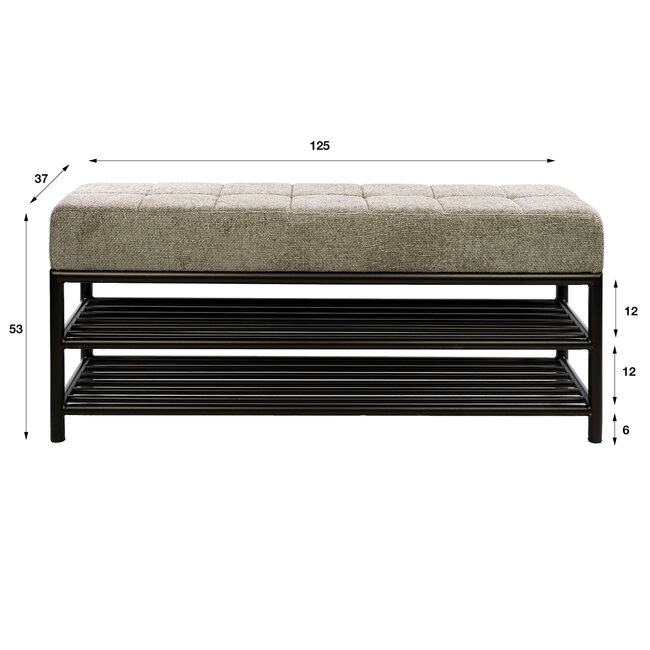 WoonStijl Schoenenbank Terra 125cm Drift bruin