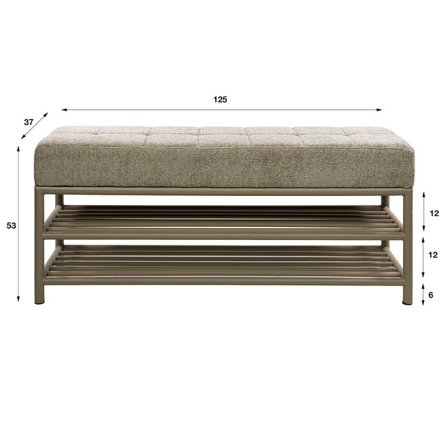 WoonStijl Schoenenbank Terra 125cm Beige