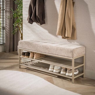 WoonStijl Schoenenbank Terra 125cm Beige