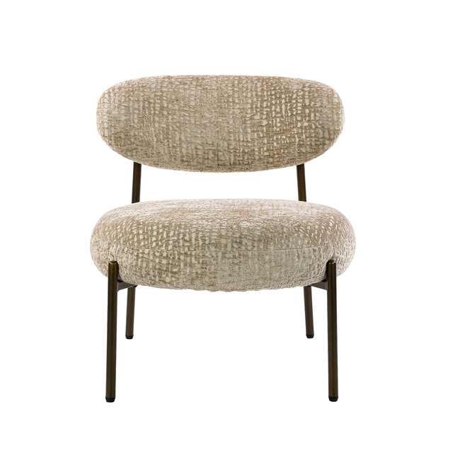WoonStijl Fauteuil Round - Monti zand - Bruin frame