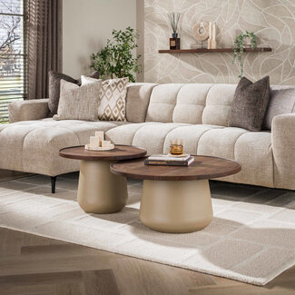 WoonStijl Salontafelset Dune Beige rond