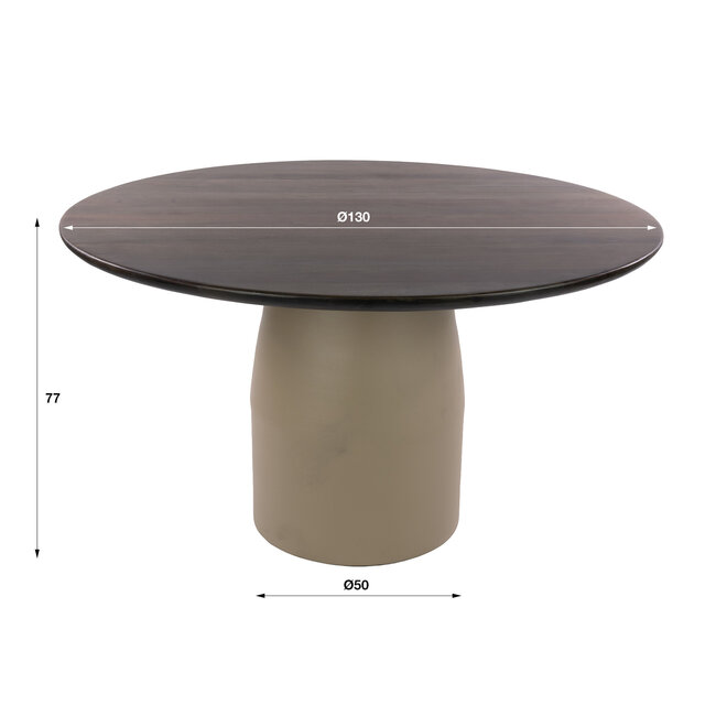 WoonStijl Eettafel Dune rond Ø130cm Beige