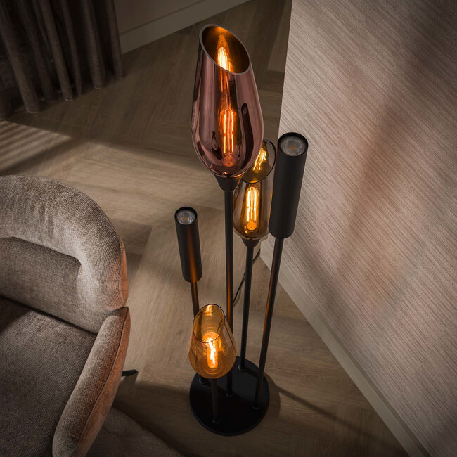 WoonStijl Vloerlamp Cocoon 5-lichts Zwart