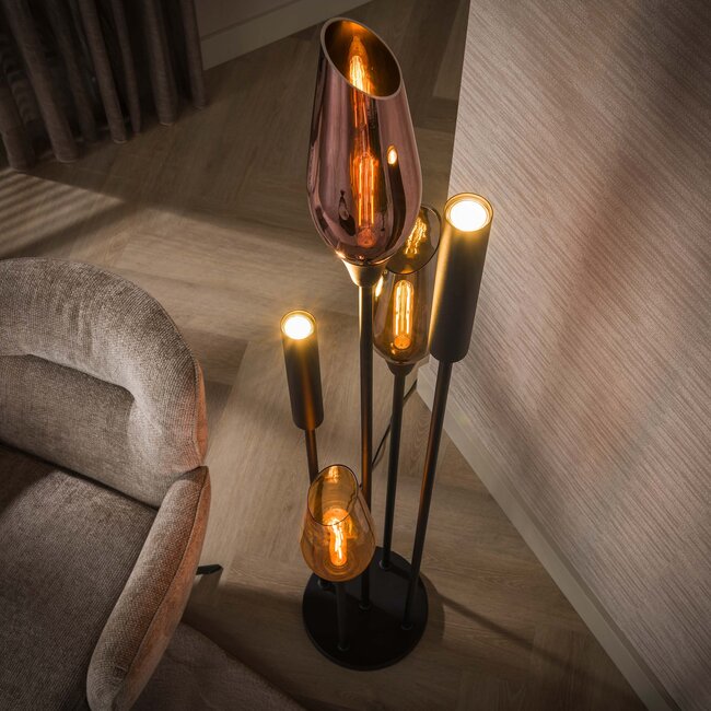 WoonStijl Vloerlamp Cocoon 5-lichts Zwart