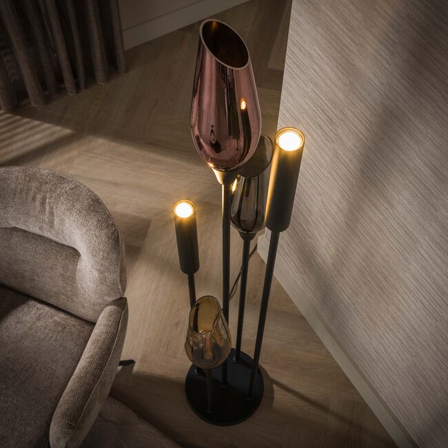 WoonStijl Vloerlamp Cocoon 5-lichts Zwart