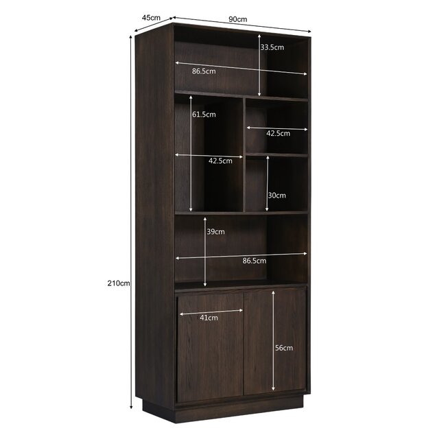 Livingfurn Boekenkast Firato Basalt 90cm