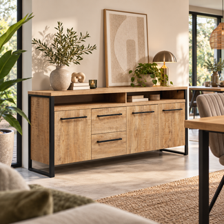 WoonMax Dressoir Carriba Mango - 3 deuren en 2 lades