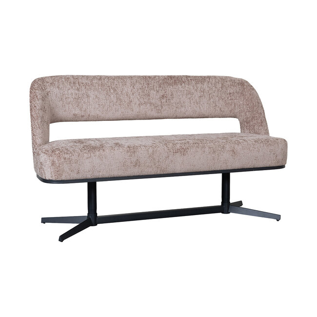 Label51 Eetkamerbanken Port Grimaud - Taupe - Haga - 150 cm | Zwart Metaal