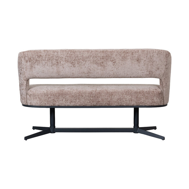 Label51 Eetkamerbanken Port Grimaud - Taupe - Haga - 150 cm | Zwart Metaal
