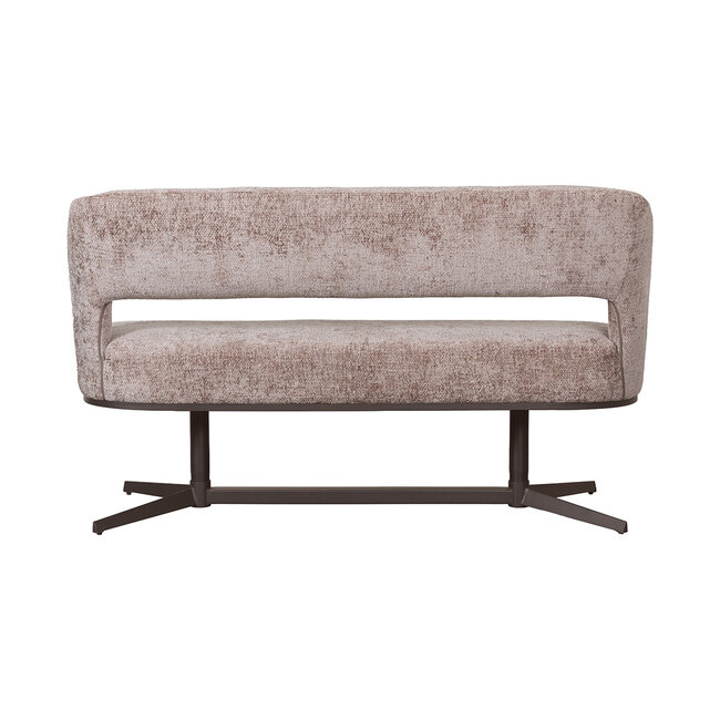Label51 Eetkamerbanken Port Grimaud - Taupe - Haga - 190 cm | Zwart Metaal