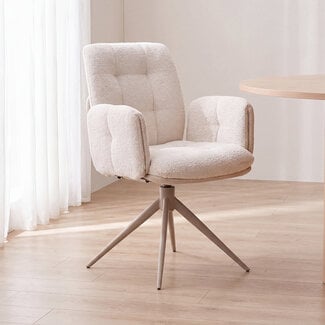 Label51 Eetkamerstoel No Way - Naturel - Superb - Taupe Metaal