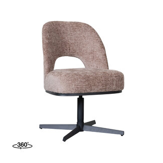 Label51 Eetkamerstoel Port Grimaud - Taupe - Haga - Zwart Metaal