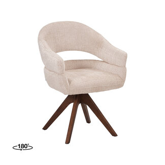 Label51 Eetkamerstoel Sofia - Naturel - Cremona - Espresso Hout