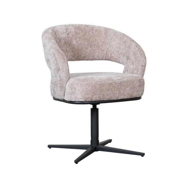 Label51 Eetkamerstoel New York - Naturel - Haga - Zwart Metaal